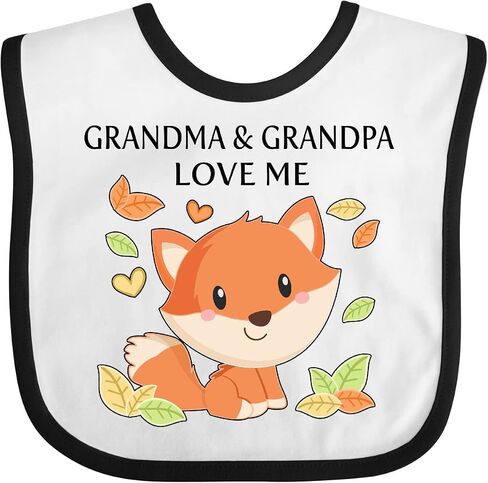 inktastic Grandma and Grandpa Love Me- Little Fox Baby Bib in Saudi Arabia