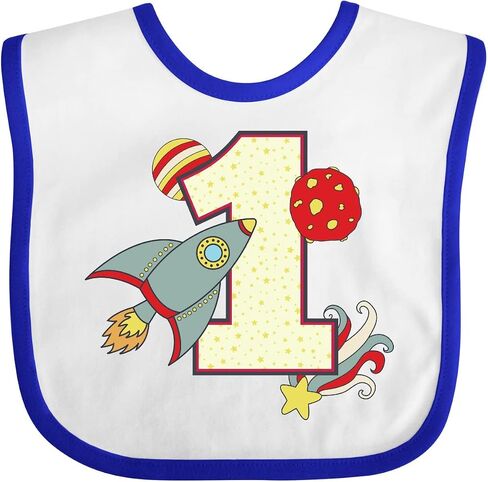 inktastic 1stirt 1st Birthday Space Space Smith Baby Bib in Kuwait