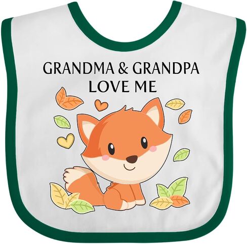 inktastic Grandma and Grandpa Love Me- Little Fox Baby Bib in Saudi Arabia