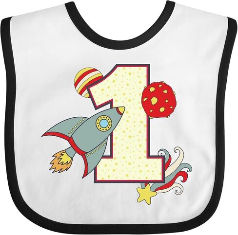 inktastic 1stirt 1st Birthday Space Space Smith Baby Bib in Kuwait