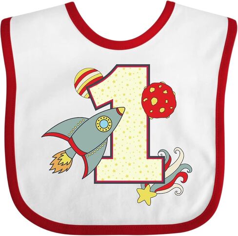 inktastic 1stirt 1st Birthday Space Space Smith Baby Bib in Kuwait