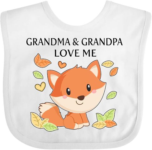 inktastic Grandma and Grandpa Love Me- Little Fox Baby Bib in Saudi Arabia