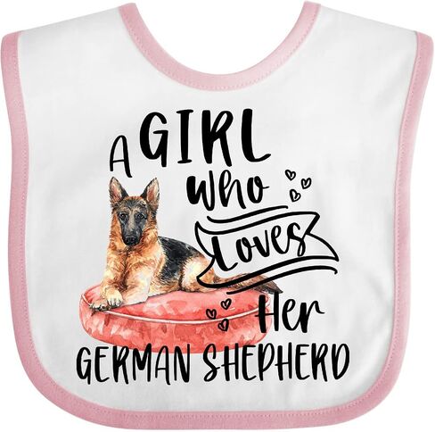 inktastic a Girl Who Loves Her German Shepherd Baby Bib in Saudi Arabia