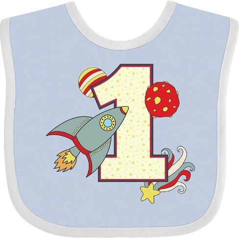 inktastic 1stirt 1st Birthday Space Space Smith Baby Bib in Kuwait