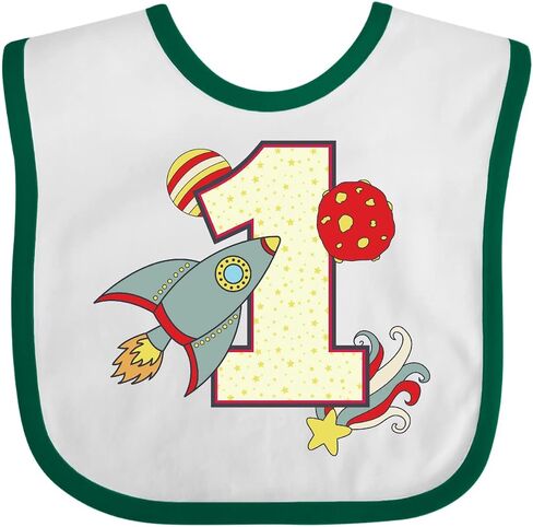inktastic 1stirt 1st Birthday Space Space Smith Baby Bib in Kuwait