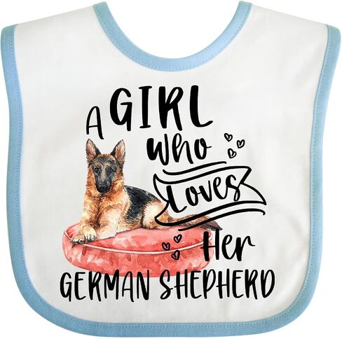 inktastic a Girl Who Loves Her German Shepherd Baby Bib in Saudi Arabia