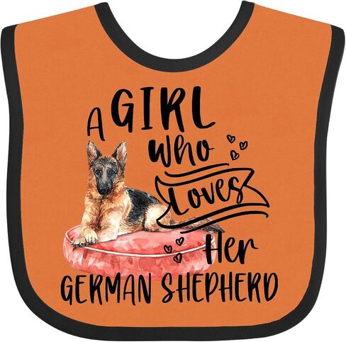 inktastic a Girl Who Loves Her German Shepherd Baby Bib in Saudi Arabia
