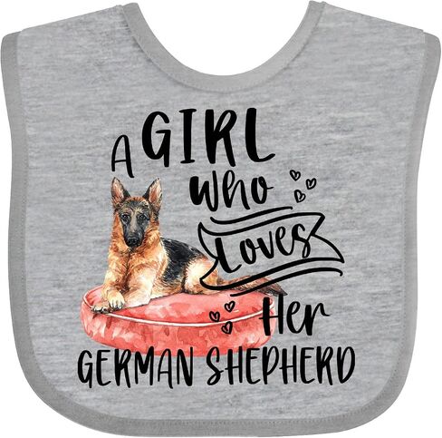 inktastic a Girl Who Loves Her German Shepherd Baby Bib in Saudi Arabia