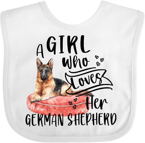 inktastic a Girl Who Loves Her German Shepherd Baby Bib in Saudi Arabia