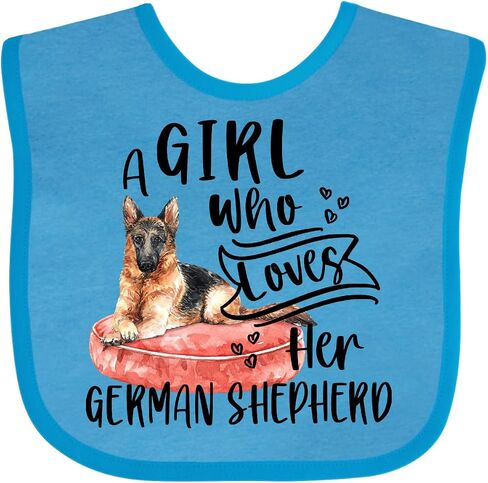 inktastic a Girl Who Loves Her German Shepherd Baby Bib in Saudi Arabia