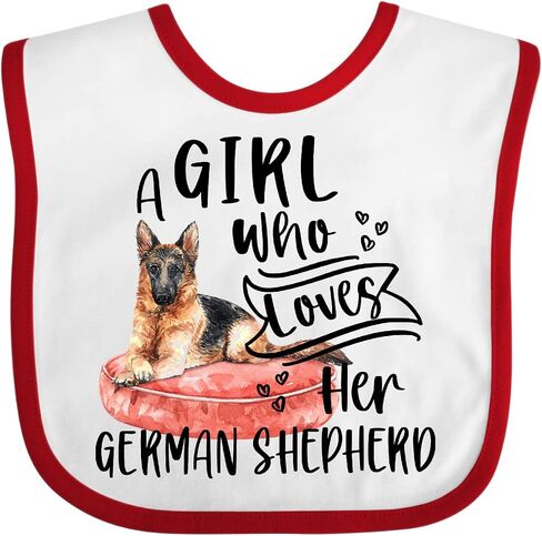 inktastic a Girl Who Loves Her German Shepherd Baby Bib in Saudi Arabia