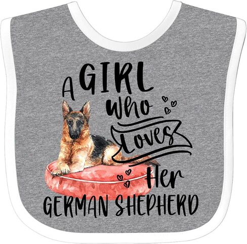 inktastic a Girl Who Loves Her German Shepherd Baby Bib in Saudi Arabia