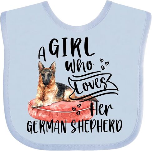 inktastic a Girl Who Loves Her German Shepherd Baby Bib in Saudi Arabia