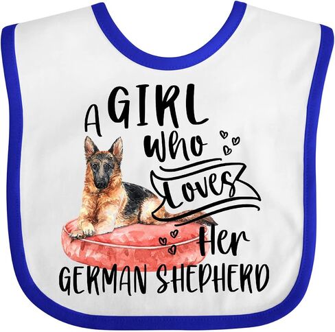 inktastic a Girl Who Loves Her German Shepherd Baby Bib in Saudi Arabia