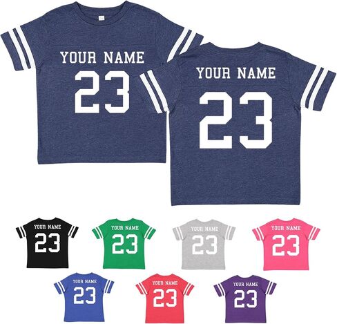 Custom Cotton Football Sport Jersey Toddler & Child Personalized with Name and Number - Front & Back in Saudi Arabia