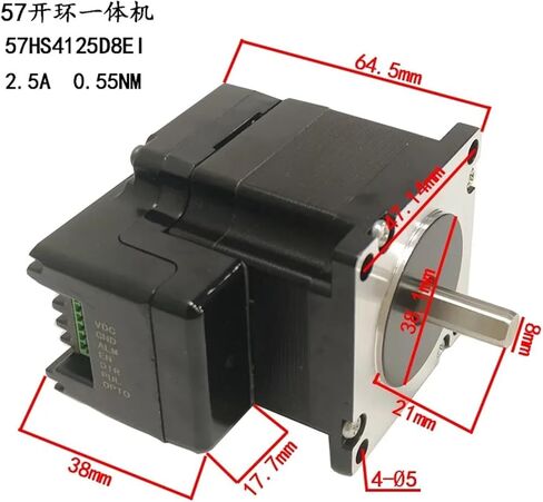 1pcs Hybrid 0.55~2.8N.M 2.4~28mh 2.5-4.2A Integrated Smooth Open Loop Stepper Motor and Stepper Driver(2.2NM 3A 57HS8430) in Saudi Arabia