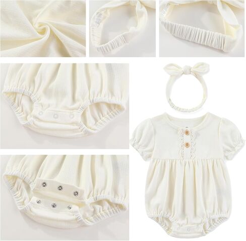 Baby Girls Boys Short Sleeve Withit مع مجموعة عصبة رأس ملابس جديدة من القطن المولود الرضع من 7 حزمة 0-12M in Kuwait