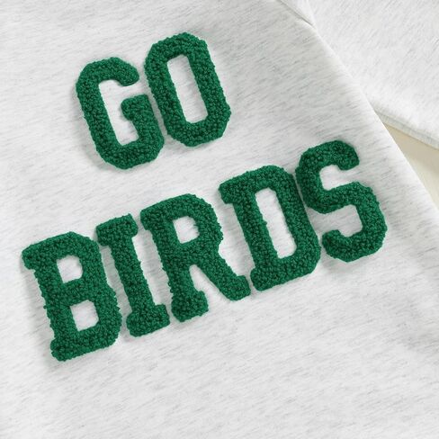 طفل رضيع فتاة كرة القدم Go Birds المطرزة رومبير طويلة الأكمام الطاقم in Kuwait