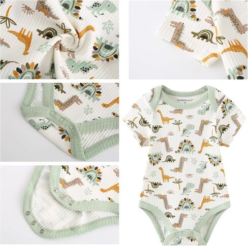 Baby Girls Boys Short Sleeve Withit مع مجموعة عصبة رأس ملابس جديدة من القطن المولود الرضع من 7 حزمة 0-12M in Kuwait