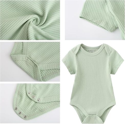 Baby Girls Boys Short Sleeve Withit مع مجموعة عصبة رأس ملابس جديدة من القطن المولود الرضع من 7 حزمة 0-12M in Kuwait