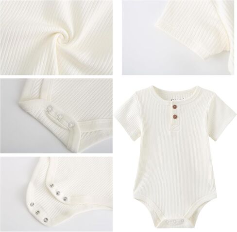 Baby Girls Boys Short Sleeve Withit مع مجموعة عصبة رأس ملابس جديدة من القطن المولود الرضع من 7 حزمة 0-12M in Kuwait