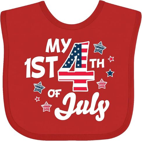 inktastic My 1st 4th Of July with Striped Stars Baby Bib in Saudi Arabia