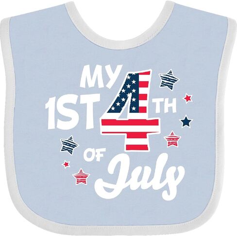 inktastic My 1st 4th Of July with Striped Stars Baby Bib in Saudi Arabia