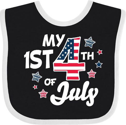inktastic My 1st 4th Of July with Striped Stars Baby Bib in Saudi Arabia