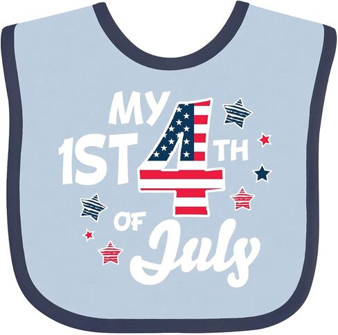 inktastic My 1st 4th Of July with Striped Stars Baby Bib in Saudi Arabia
