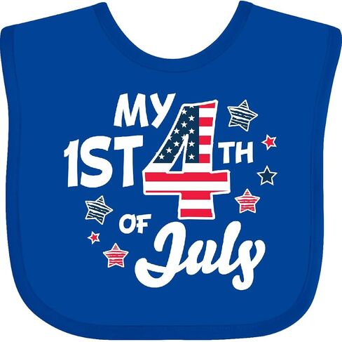 inktastic My 1st 4th Of July with Striped Stars Baby Bib in Saudi Arabia