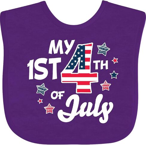 inktastic My 1st 4th Of July with Striped Stars Baby Bib in Saudi Arabia