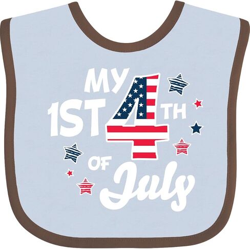 inktastic My 1st 4th Of July with Striped Stars Baby Bib in Saudi Arabia