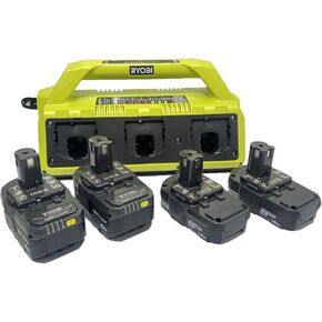 Ryobi 18-Volt ONE+ 6-Port Dual Chemistry Supercharger Kit with (4) Batteries - P1821 - (Bulk Packaged)