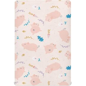 Fitted Crib Sheets Dachshund Black and White Dogs Stretchy Portable Playard Sheets for Baby Toddler, Breathable Soft Mini Crib Mattress 52 x 28 in for Boys and Girls
