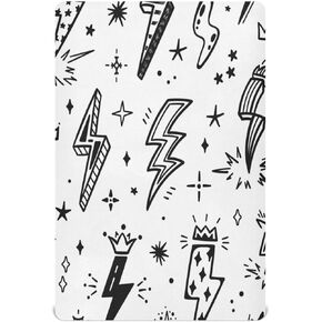ورقة سرير ملعب Caikeny للأولاد Girls Lightning Bolt Signs Doidle Doodle Baby Crib Sheets Sheets Bassinet Sheets Crib Crib Sheets for Toddler Newborn Infant 27 × 39 in