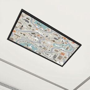 6 Pack Fluorescent Light Covers Children s World Map Travel Around World Play mat for Kids Baby Land Decorative Magnetic Ceiling Covers Light Shade Panel for Classroom Office 4 x 2 ft