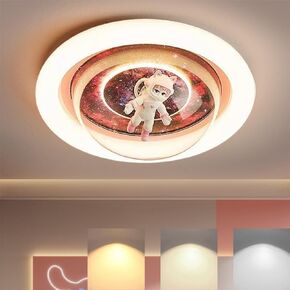 Dimmable Modern Creative Cartoon Ceiling Lights with Remote Control, Nordic Round Children's Room Lamps for Boy's Girl's Bedroom Nursery