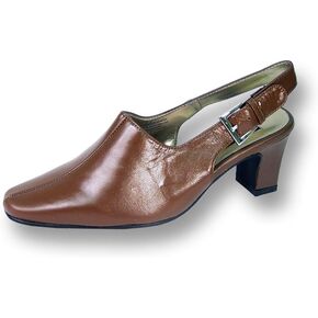 Peerage Zoe Women Wide Width Leather Slingback Nice Dress Pumps