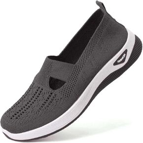 Orthopedic Shoes for Women,Womens Comfortable Slip On Sneakers with Arch Support Breathable Soft Mesh Walking Shoes