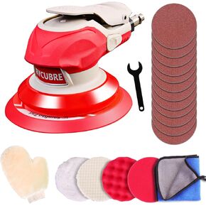 5 Inch Air Orbital Sander – 13000RPM Pneumatic DA Sander for auto body, Palm Random Orbital Sanders for Woodworking, Auto Polishing, Metal, and Furniture Sanding – Lijadora Orbital