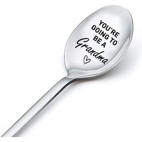 Pregnancy Announcement Gifts for Mom New Grandma Grandmother Spoon Baby Reveal Gift for Mama Nana Mothers Day Birthday Gifts Spoon You Are Going to Be A Grandma Nanny Engraved Coffee Tea Spoons