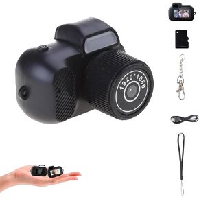 Zoomu Mini Camera Keychain, 2025 New Zoomu 1080p Mini Digital Camera,with Charging Base/90° Flip Flash/1.44 Inch HD Screen/1080p Video/Eight Filters, Loop Recording for Photo Video (with 128G Card)