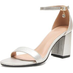 Women's Low Block Chunky Heels, Open Toe Ankle Strap Heels Sandals,Party & Dating Dress Heeled Shoes