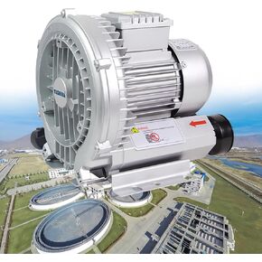 Regenerative Blower, 110V Vortex Blower, Industrial Vacuum Pump, Ring Vortex Blower for Sewage Aera, Aquarium Hydroponics Aquaculture Fish Pond Air Blower, Single Phase Centrifugal Blower,250W/0.35HP
