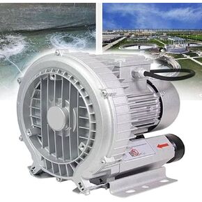 0.16HP-1.48HP (120W-1100W) Regenerative Blower, Industrial Vacuum Pump for Blowing or Suction Air, Vortex Blower for Wastewater Aeration, Single Phase, Low Noise,550W/0.74HP