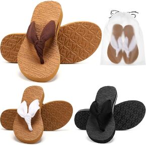 3 Pairs Flip Flops for Women Arch Support Thong Sandals with Bags Comfortable Cushion Summer Beach Sandals Bohemian