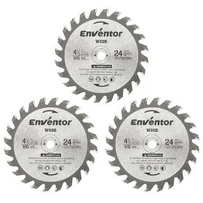 Enventor 3 Pack 3-3/8 Inch (85mm) شفرة منشار دائرية صغيرة للمناشير الدائرية المصغرة ، 24 طن من الشفرة الشفرة بحجم 2/5 بوصة (10 مم) للخشب ، القطع البلاستيكية