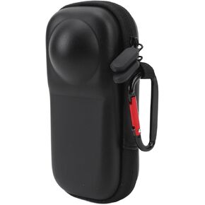 Action Camera Carrying Case, Action Camera Protective Bag Anti Scratch Dual Zippers with Hanging Clip for Travel (PU)
