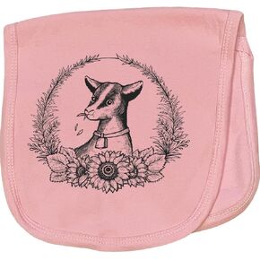 inktastic Floral Goat Wreath Baby Burp Cloth White 427f9