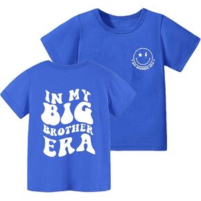 Big Brother Shirts Cotton Toddler Boys Cool Big Bro Club T-Shirt Promoted to Big Brother Announcement Tees